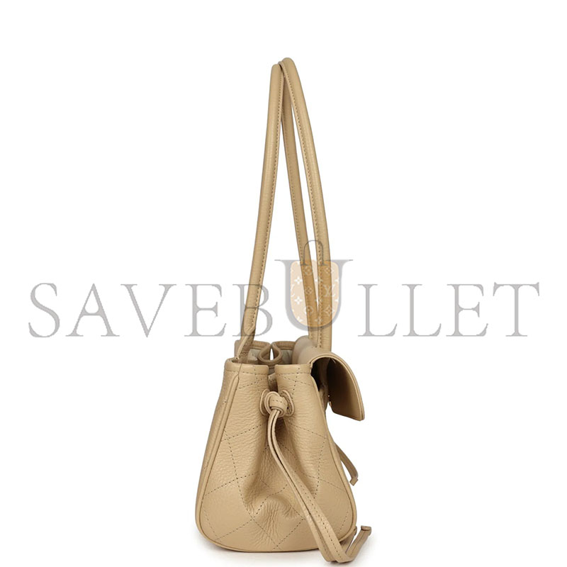 CHANEL MASTER SMALL URBAN ESSENTIAL EAST WEST SHOPPING TOTE LIGHT BEIGE CAVIAR GOLD HARDWARE (31*15*12cm) 